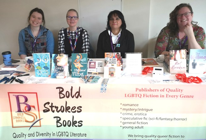 Bold Strokes Books Authors L-R Jenna Jarvis, Anna Larner, Mayapee Chowdhury and Lyn Hemphill