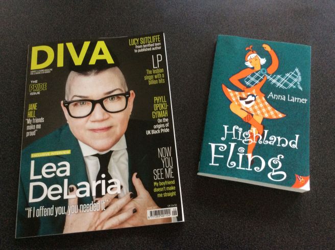 My debut lesbian romance novel Highland Fling reviewed in DIVA magazine!