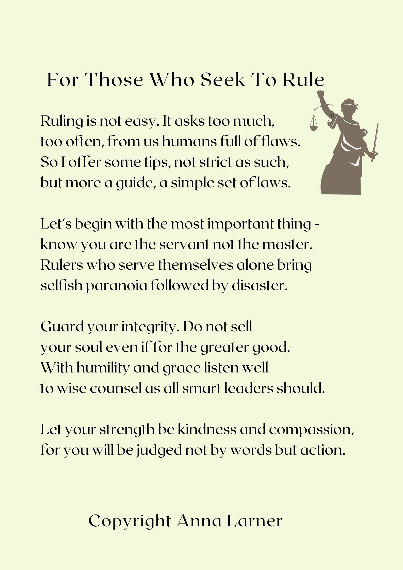 Speaking Out - For Those Who Seek To Rule. Sonnet by Anna Larner Speaking Out - For Those Who Seek To Rule. Bring Words To Life | Sonnet by Anna Larner