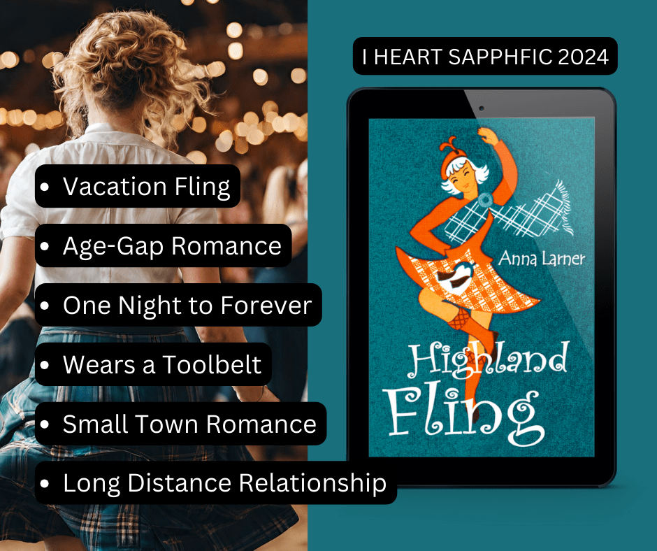 I Heart Sapphic Books Reading Challenge 2024. Age-gap lesbian romance set in the Scottish Highlands nr Loch Ness. Long distance relationship.