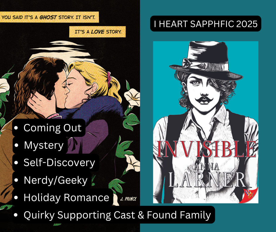 YA suitable Sapphic Fiction - First Love Category I Heart Sapphic Books Reading Challenge 2025. Magical YA suitable lesbian romance set in a mysterious Hollywood style costume shop.